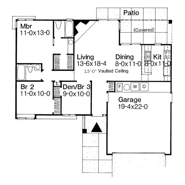 Southern House Plan First Floor - Reuben Hill Ranch Home 072D-0192 - Shop House Plans and More