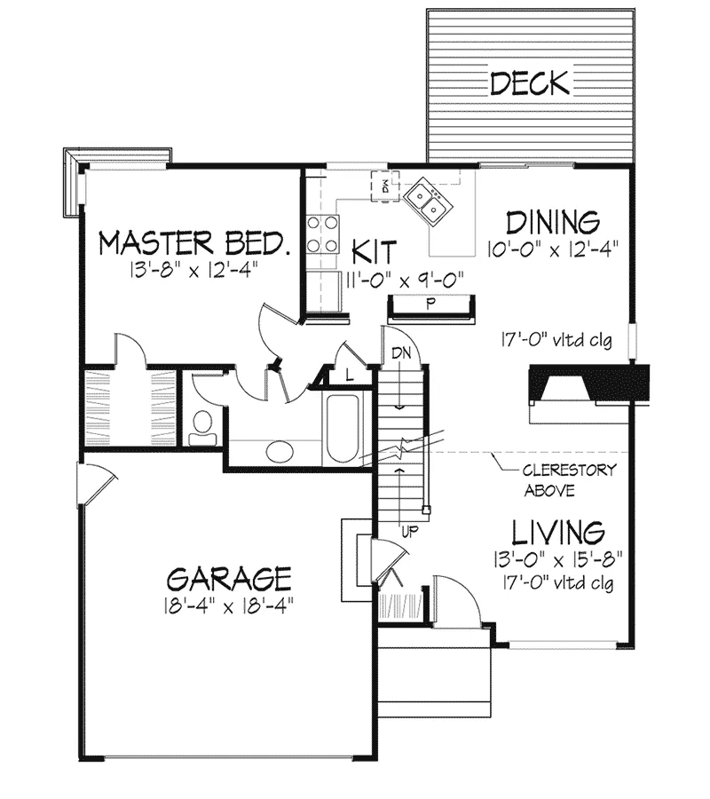 Contemporary House Plan First Floor - Crooked Point Contemporary Home 072D-0194 - Search House Plans and More