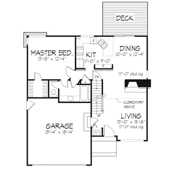 Modern House Plan First Floor - Crooked Point Contemporary Home 072D-0194 - Search House Plans and More