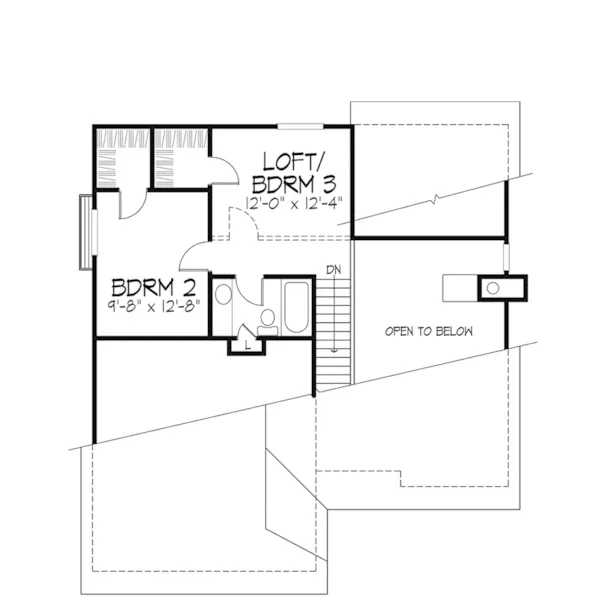 Modern House Plan Second Floor - Crooked Point Contemporary Home 072D-0194 - Search House Plans and More