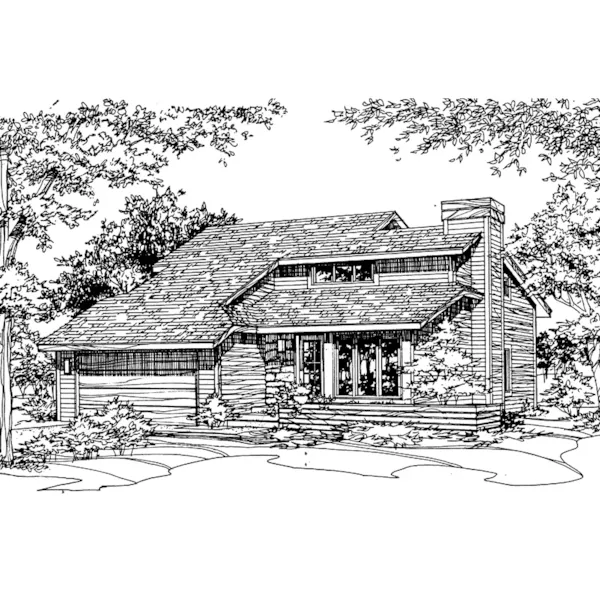 Modern House Plan Front of Home - Crooked Point Contemporary Home 072D-0194 - Search House Plans and More