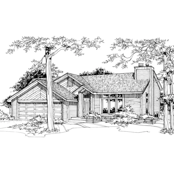 Modern House Plan Front of Home - Jaylen Traditional Home 072D-0195 - Search House Plans and More