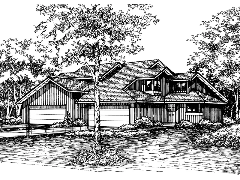 Country House Plan Front of Home - Rockmont Neoclassical Duplex 072D-0197 - Shop House Plans and More