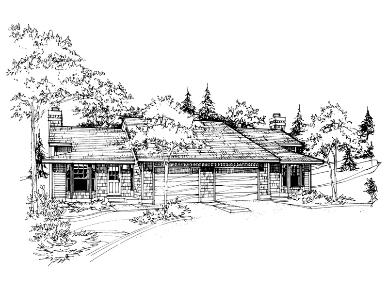 Country House Plan Front of Home - Gladstone Heights Ranch Duplex 072D-0198 - Search House Plans and More