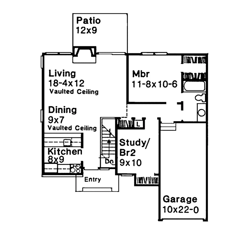 Ranch House Plan First Floor - Woodruff Hill Ranch Home 072D-0200 - Shop House Plans and More