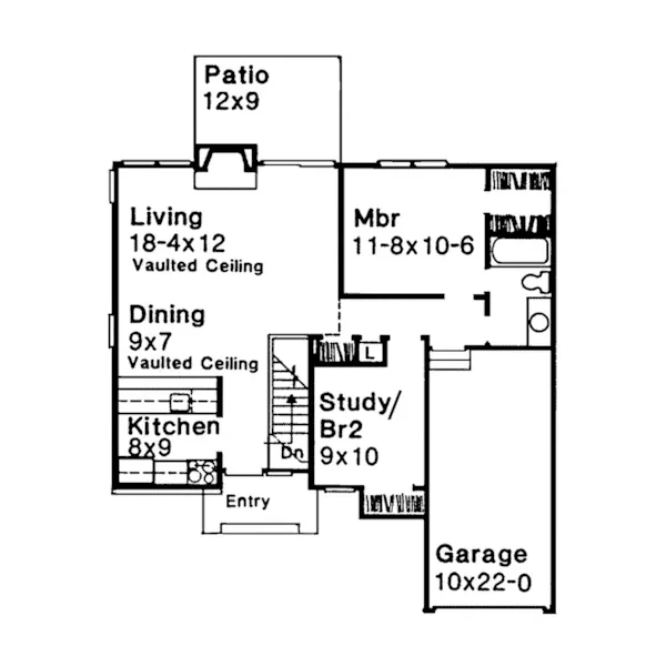 Country House Plan First Floor - Woodruff Hill Ranch Home 072D-0200 - Shop House Plans and More