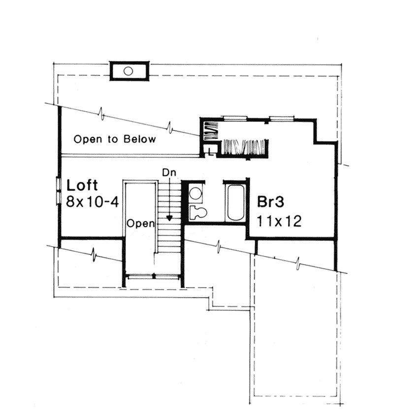 Bungalow House Plan Second Floor - Lawndell Narrow Lot Home 072D-0201 - Shop House Plans and More