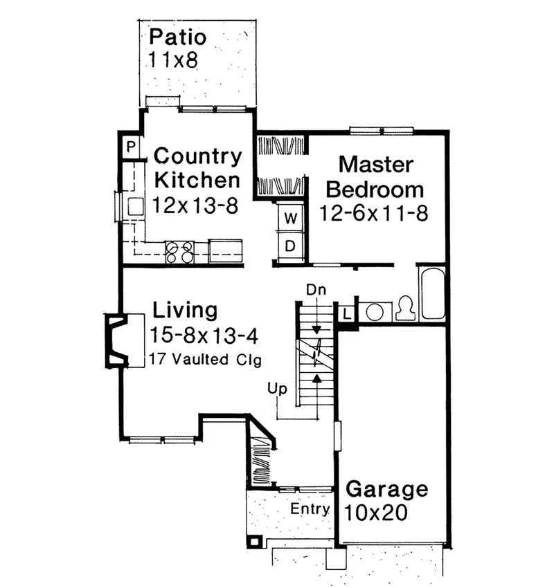 Traditional House Plan First Floor - Teresita Narrow Lot Home 072D-0202 - Shop House Plans and More