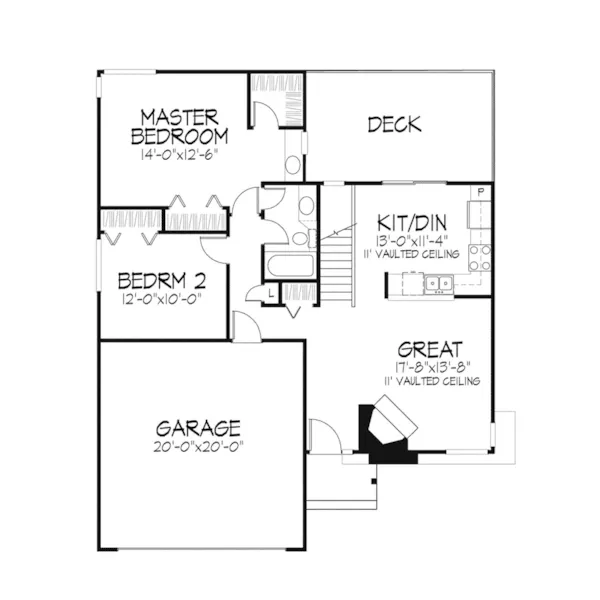 Country House Plan First Floor - Elm Place Ranch Home 072D-0209 - Search House Plans and More