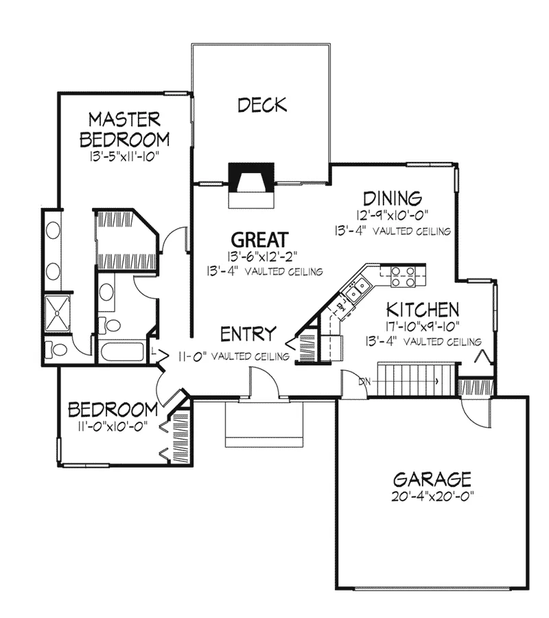 Modern House Plan First Floor - Mathis Hollow Ranch Home 072D-0212 - Shop House Plans and More