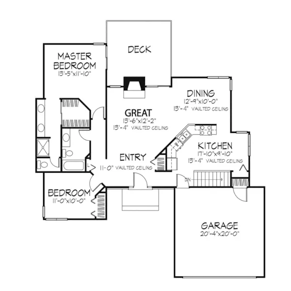 Southern House Plan First Floor - Mathis Hollow Ranch Home 072D-0212 - Shop House Plans and More