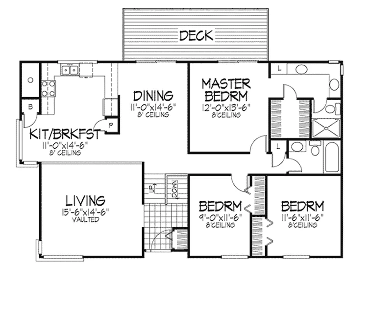 Traditional House Plan First Floor - Saffron Hill Split-Level Home 072D-0215 - Shop House Plans and More