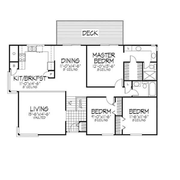 Lake House Plan First Floor - Saffron Hill Split-Level Home 072D-0215 - Shop House Plans and More