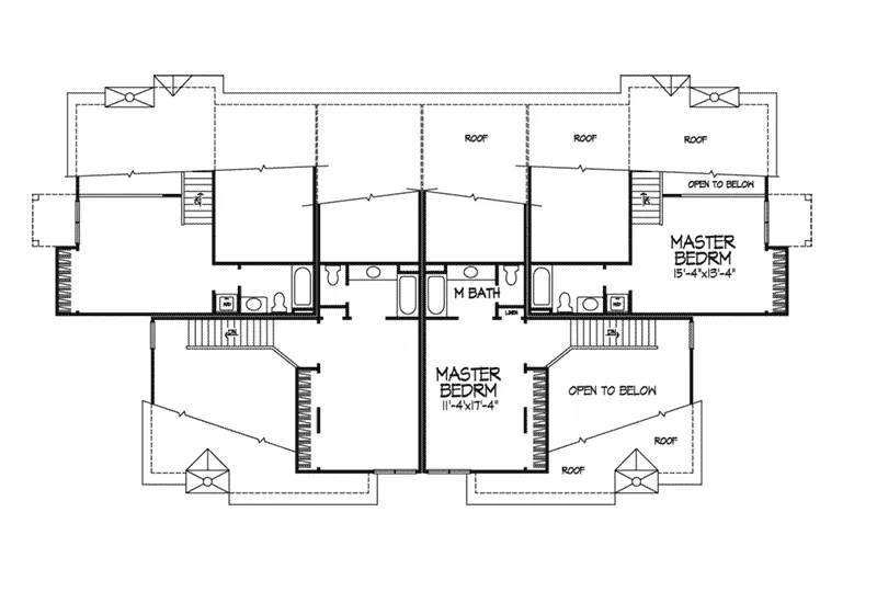 Multi-Family House Plan Second Floor - Montauban Luxury Fourplex 072D-0218 - Shop House Plans and More