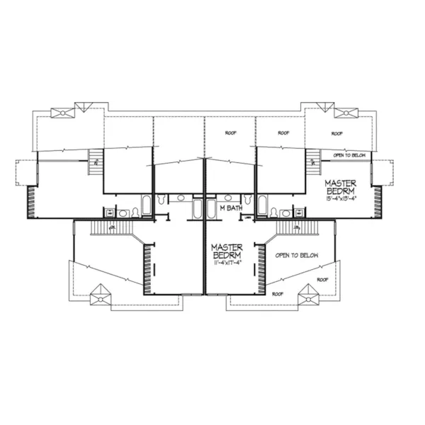 Traditional House Plan Second Floor - Montauban Luxury Fourplex 072D-0218 - Shop House Plans and More