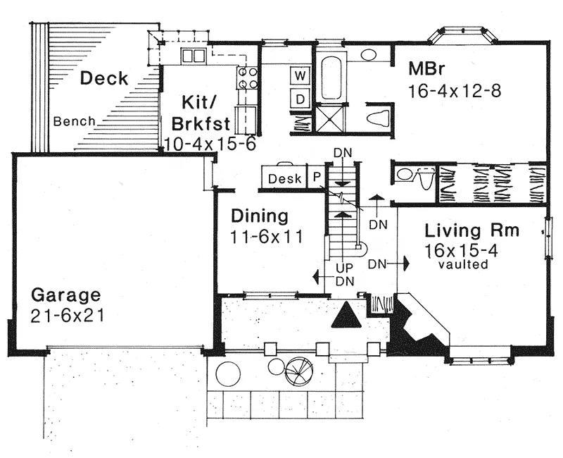 Traditional House Plan First Floor - Lindbergh Creek Ranch Home 072D-0221 - Shop House Plans and More