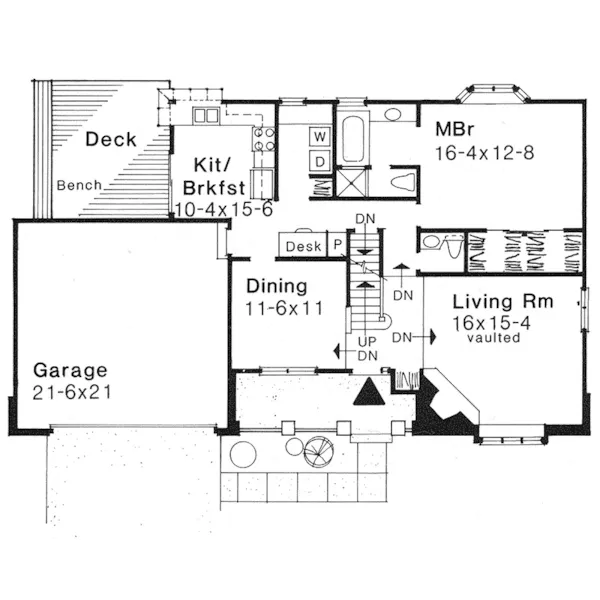 Country House Plan First Floor - Lindbergh Creek Ranch Home 072D-0221 - Shop House Plans and More