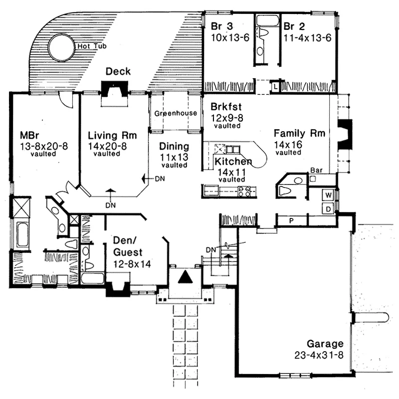 Traditional House Plan First Floor - Rosary Rustic Traditional Home 072D-0225 - Shop House Plans and More