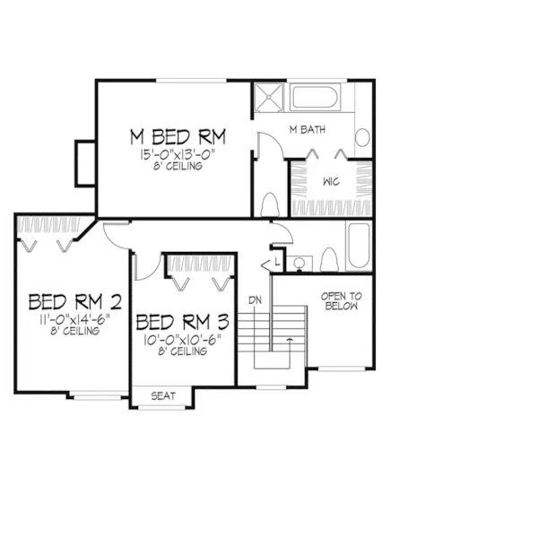 Traditional House Plan Second Floor - Dorfman Traditional Home 072D-0229 - Search House Plans and More