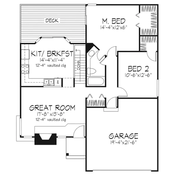 Ranch House Plan First Floor - Redmond Ranch Home 072D-0235 - Shop House Plans and More