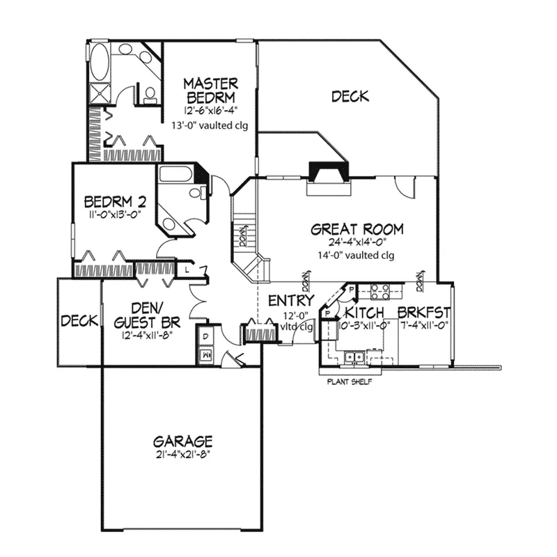 Neoclassical House Plan First Floor - Lockwood Point Ranch Home 072D-0238 - Shop House Plans and More