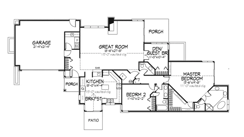 Modern House Plan First Floor - Dooley Traditional Home 072D-0239 - Search House Plans and More