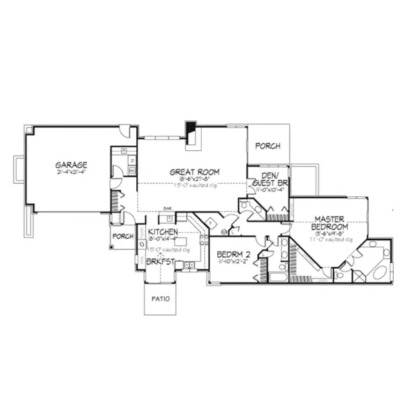 Ranch House Plan First Floor - Dooley Traditional Home 072D-0239 - Search House Plans and More