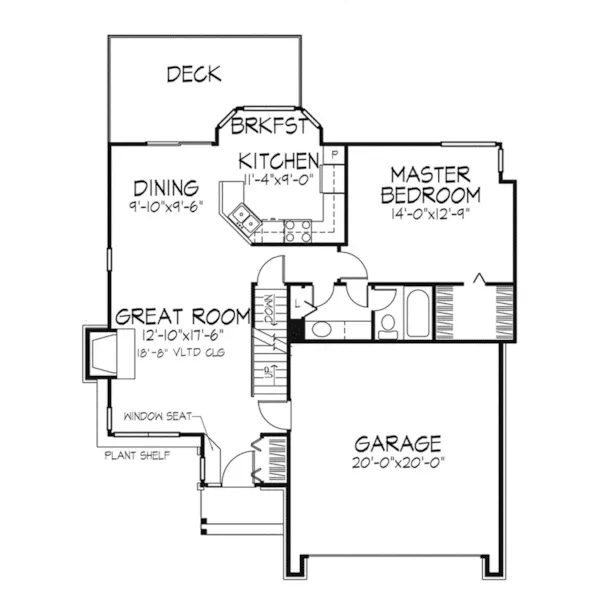 Contemporary House Plan First Floor - Hathaway Creek Narrow Lot Home 072D-0241 - Search House Plans and More