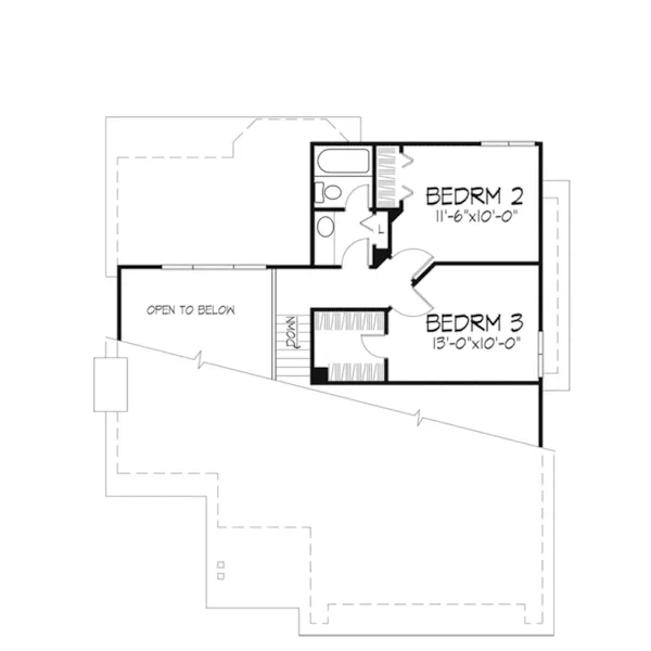 Contemporary House Plan Second Floor - Hathaway Creek Narrow Lot Home 072D-0241 - Search House Plans and More