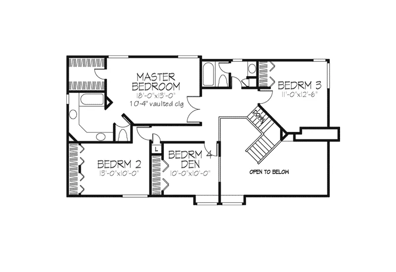 Bungalow House Plan Second Floor - Lakewood Country Home 072D-0243 - Shop House Plans and More