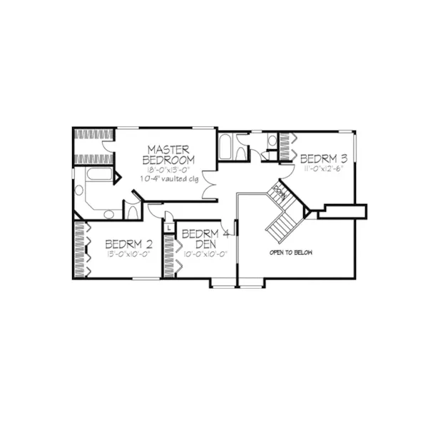 Southern House Plan Second Floor - Lakewood Country Home 072D-0243 - Shop House Plans and More