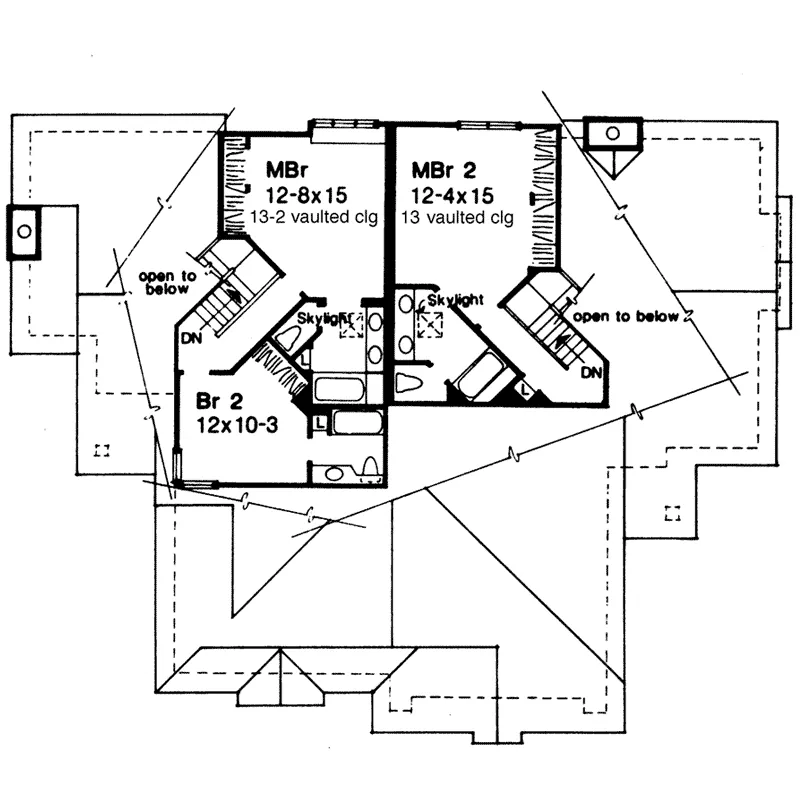 Modern House Plan Second Floor - Gandy Ranch Style Duplex 072D-0245 - Search House Plans and More
