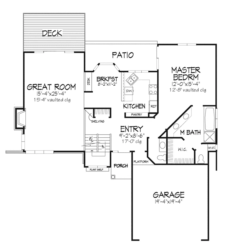 Traditional House Plan First Floor - De Chantel Contemporary Home 072D-0247 - Search House Plans and More