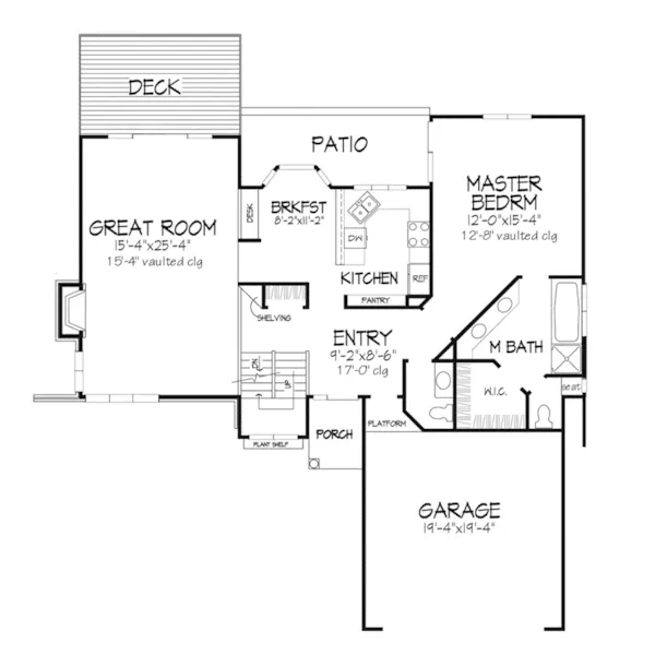 Traditional House Plan First Floor - De Chantel Contemporary Home 072D-0247 - Search House Plans and More