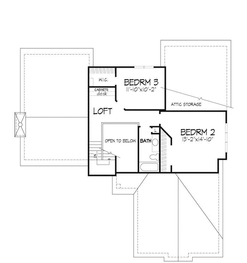 Traditional House Plan Second Floor - De Chantel Contemporary Home 072D-0247 - Search House Plans and More