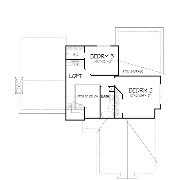 Traditional House Plan Second Floor - De Chantel Contemporary Home 072D-0247 - Search House Plans and More