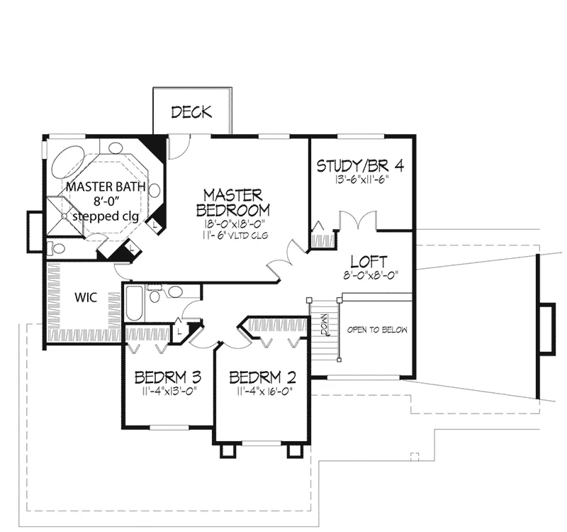 Southern House Plan Second Floor - Nadine Trail Rustic Home 072D-0249 - Shop House Plans and More