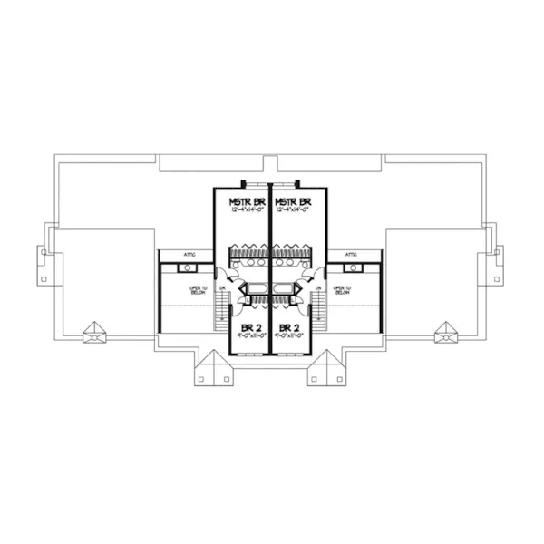 Multi-Family House Plan Second Floor - Arborgate Stylish Fourplex 072D-0250 - Search House Plans and More