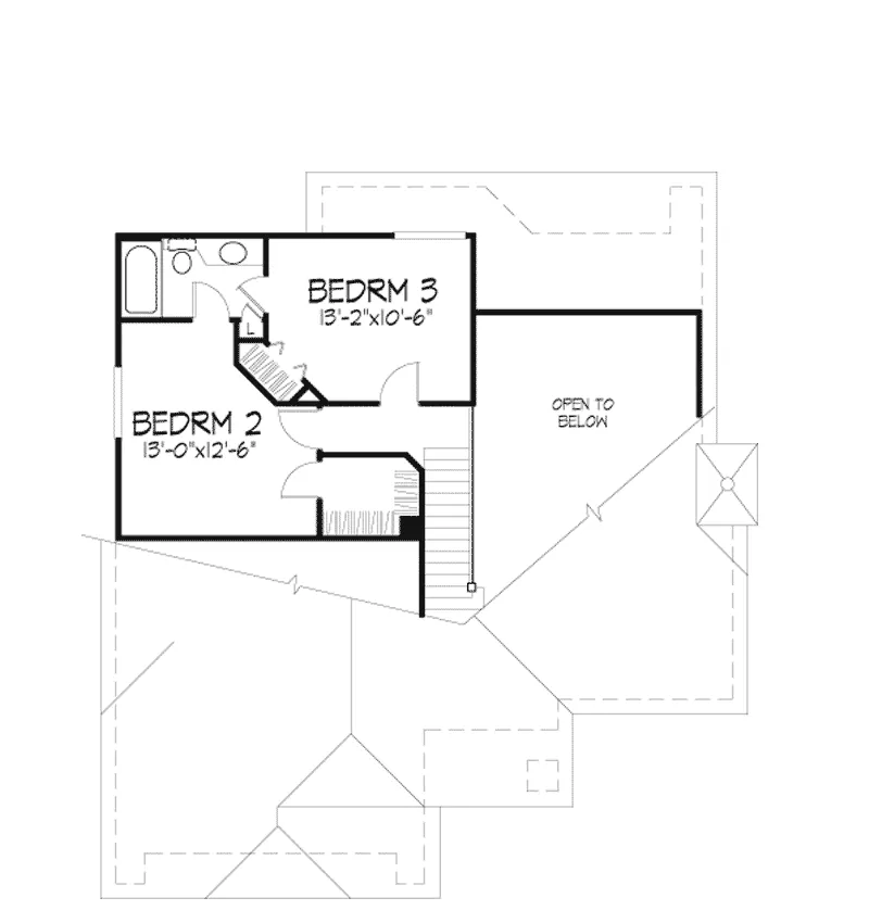 Tudor House Plan Second Floor - Ozarktrail Rustic Home 072D-0251 - Shop House Plans and More