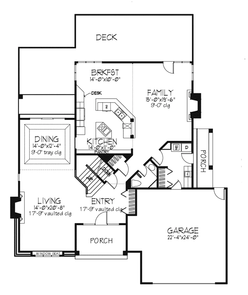Shingle House Plan First Floor - Dunaburg Tudor Style Home 072D-0253 - Search House Plans and More