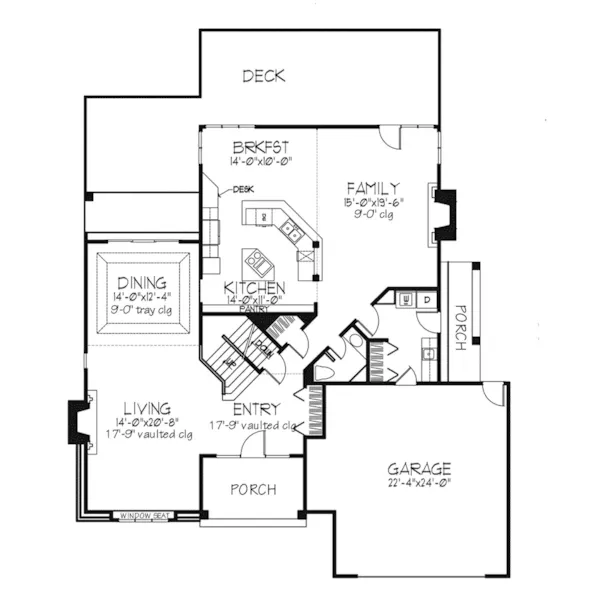 Southern House Plan First Floor - Dunaburg Tudor Style Home 072D-0253 - Search House Plans and More