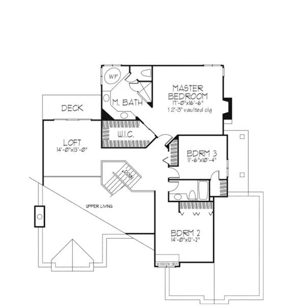 Southern House Plan Second Floor - Dunaburg Tudor Style Home 072D-0253 - Search House Plans and More