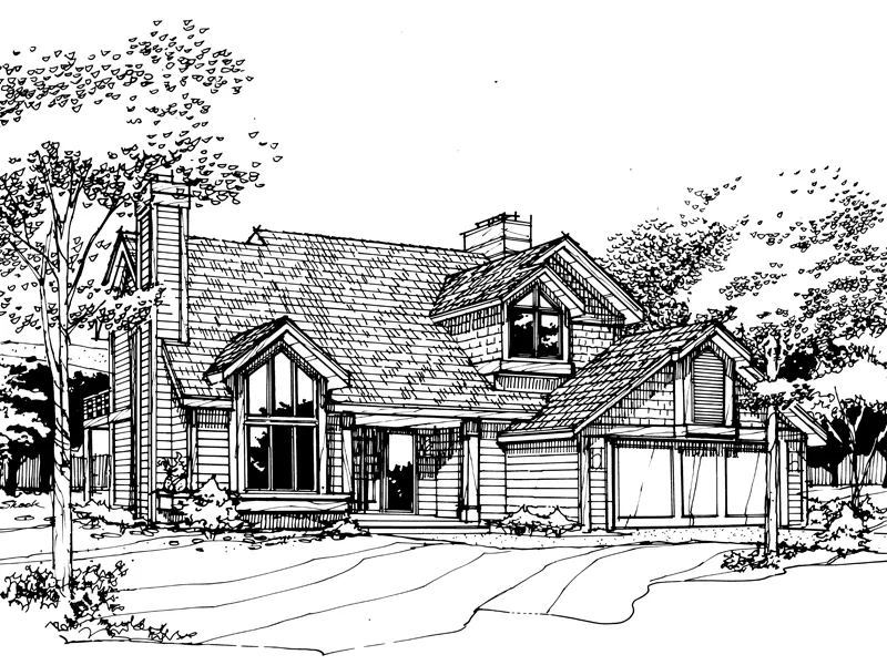 Shingle House Plan Front of Home - Dunaburg Tudor Style Home 072D-0253 - Search House Plans and More