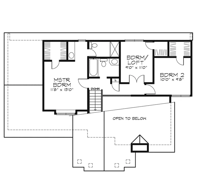 Bungalow House Plan Second Floor - Glenpeak Rustic Home 072D-0255 - Search House Plans and More