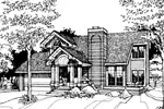 Bungalow House Plan Front of Home - Glenpeak Rustic Home 072D-0255 - Search House Plans and More