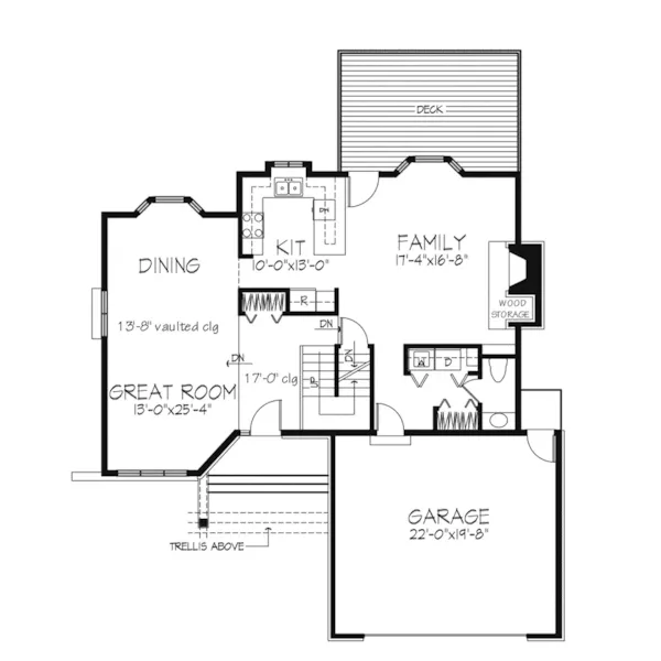 Tudor House Plan First Floor - Grandview Place Tudor Home 072D-0256 - Search House Plans and More