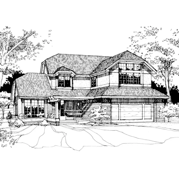 Tudor House Plan Front of Home - Grandview Place Tudor Home 072D-0256 - Search House Plans and More