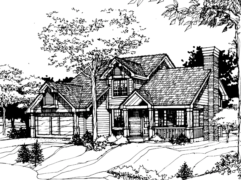 Cabin & Cottage House Plan Front of Home - Monroe Hill Rustic Home 072D-0257 - Shop House Plans and More