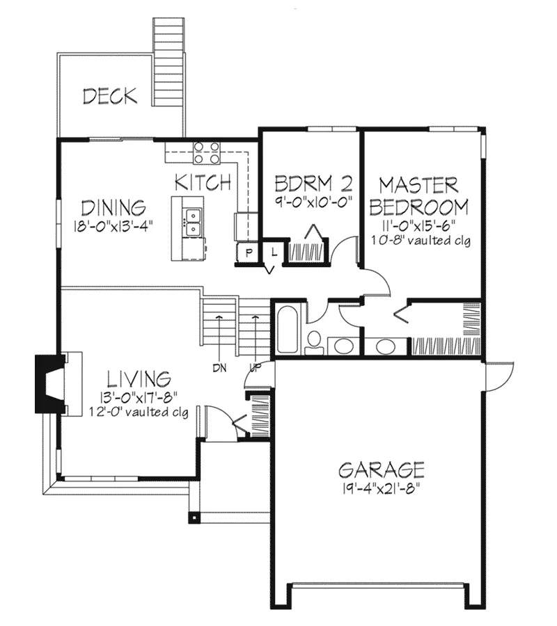 Traditional House Plan First Floor - Sagemont Split-Level Home 072D-0258 - Shop House Plans and More
