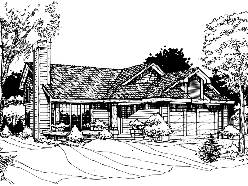 Traditional House Plan Front of Home - Sagemont Split-Level Home 072D-0258 - Shop House Plans and More